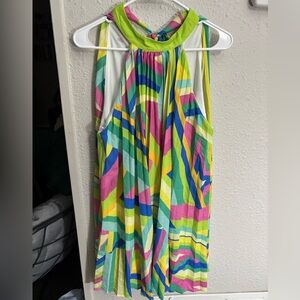 Selected Femme Colorful Backless Dress with Geometric Patterns Size Medium